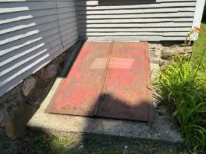 New steel bulkhead door installed by CrackX in North Andover, MA
